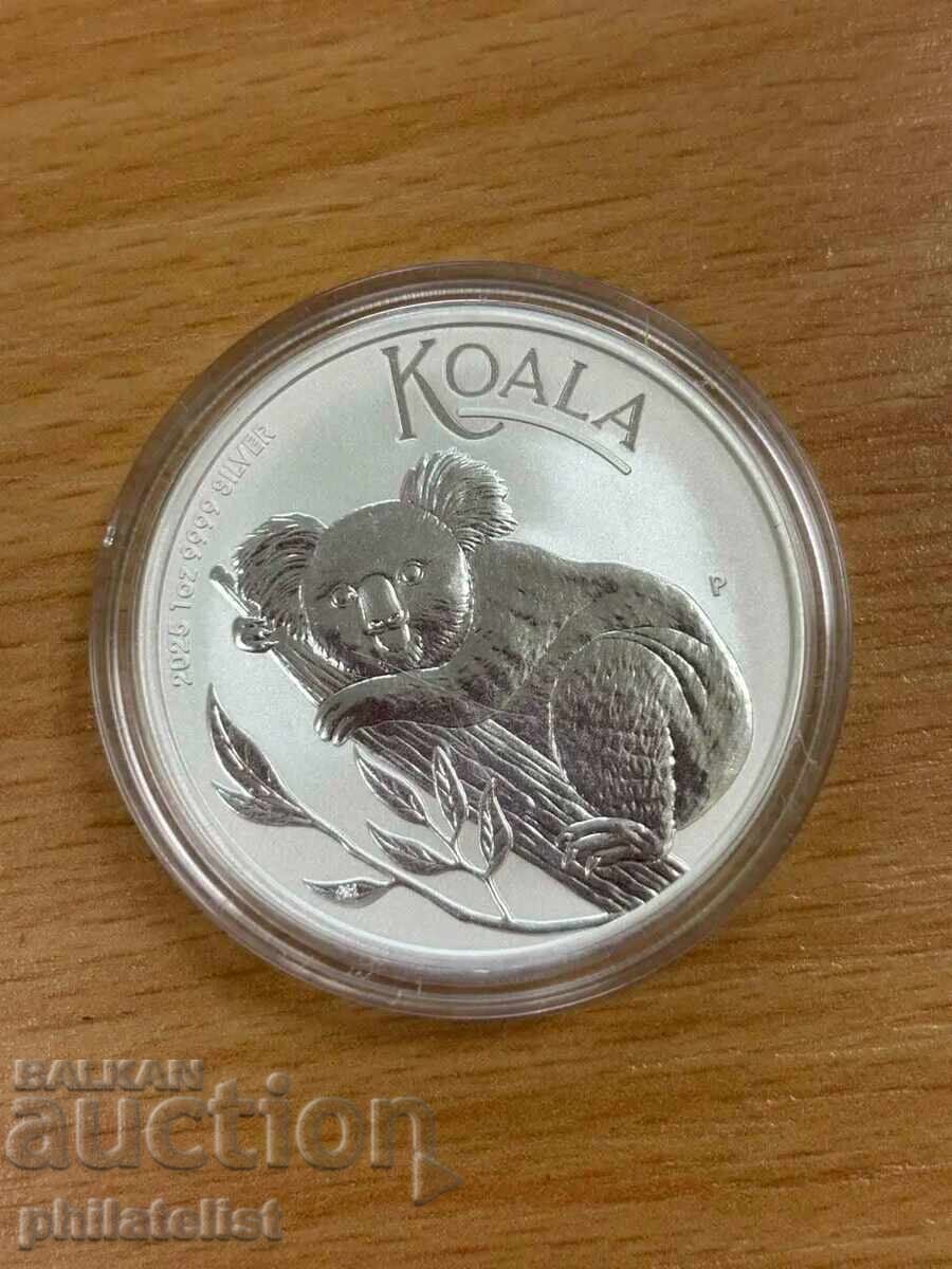 Аукцион Австралия 2025 - 1 долар – Коала , 1 OZ – Сребърна монета
