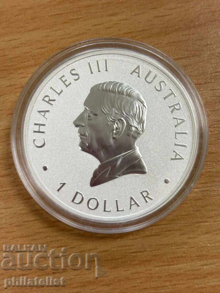 Доставка на Австралия 2025 - 1 долар – Коала , 1 OZ – Сребърна монета