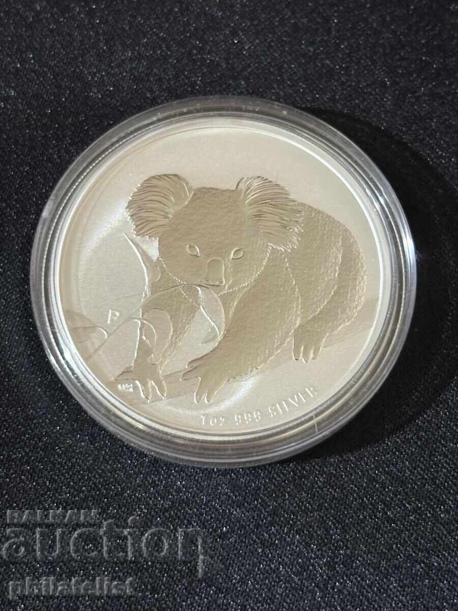 Австралия 2010 - 1 долар – Коала , 1 OZ – Сребърна монета с цена € 112.00 | 219.05 лв.