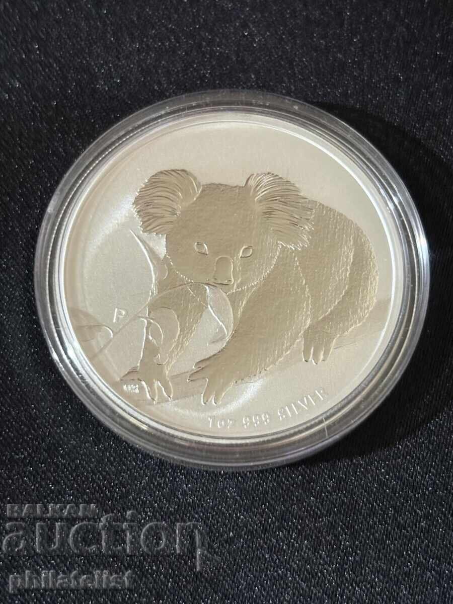 Австралия 2010 - 1 долар – Коала , 1 OZ – Сребърна монета