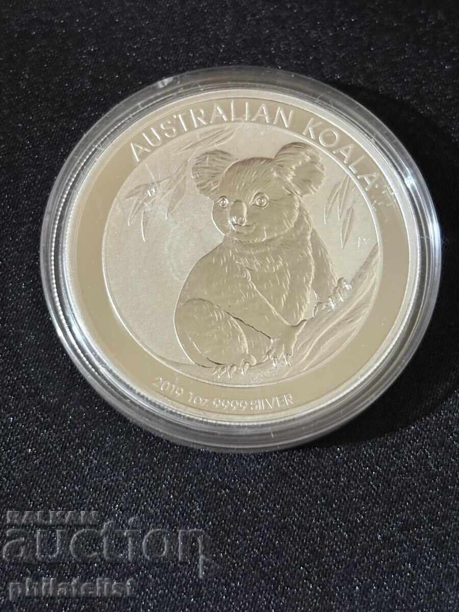 Австралия 2019 - 1 долар – Коала , 1 OZ – Сребърна монета