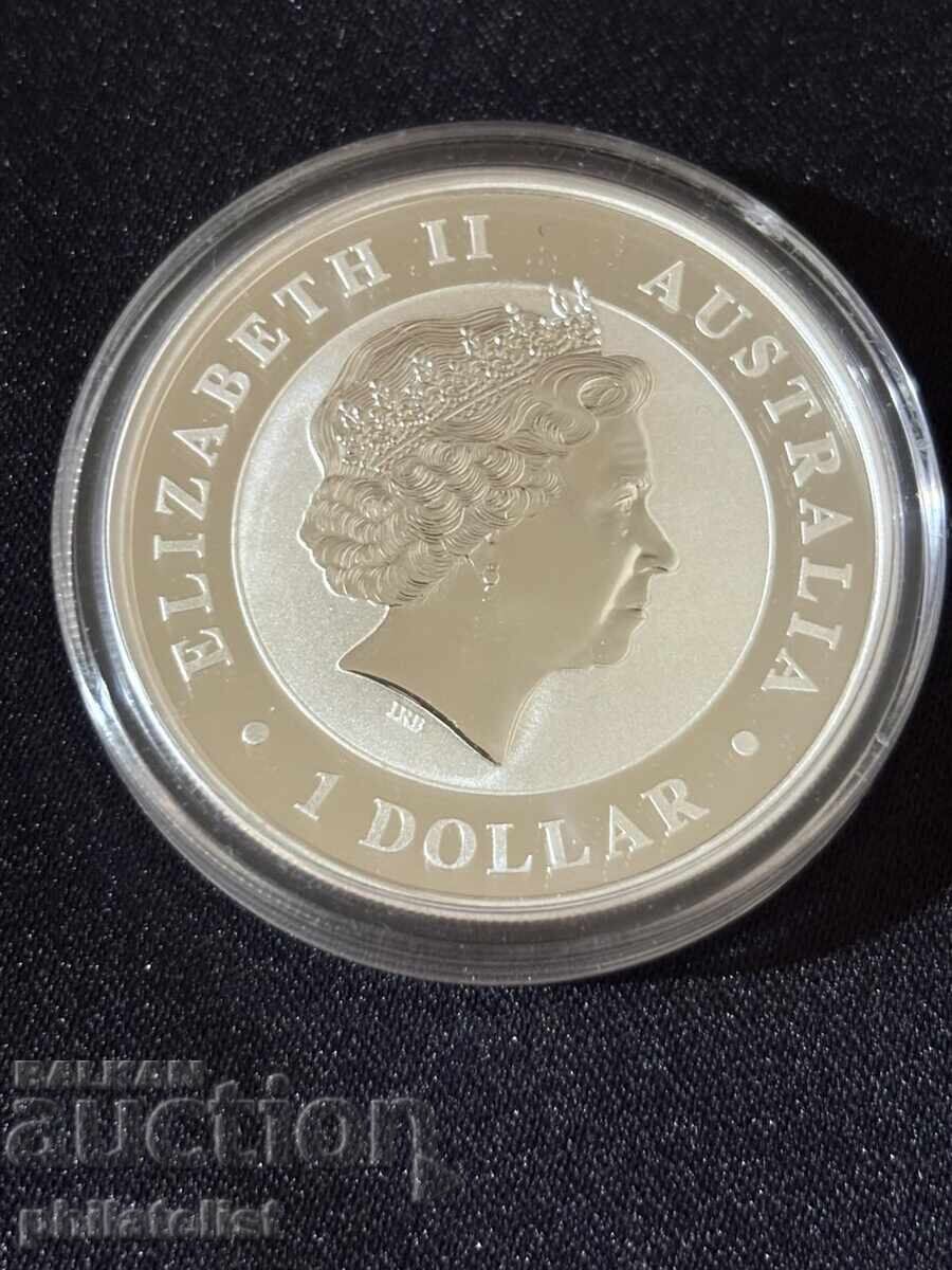 Доставка на Австралия 2014 - 1 долар – Коала , 1 OZ – Сребърна монета