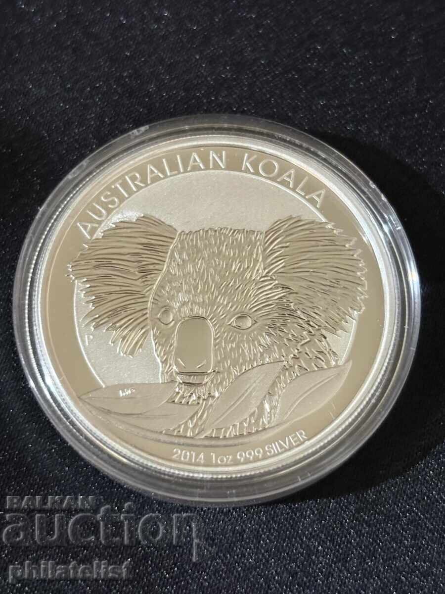 Австралия 2014 - 1 долар – Коала , 1 OZ – Сребърна монета