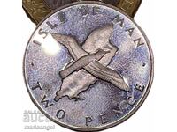 2 pence 1977 Marea Britanie Insula Man Elisabeta a II-a PROOF