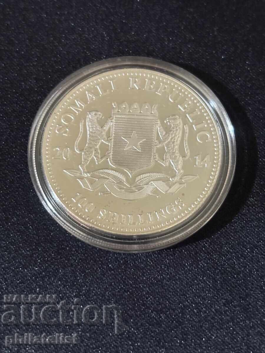 Licitație Somalia 2014 - 100 Șilingi - Elefant 1 OZ - Monedă de argint Licitație Somalia 2014 - 100 Șilingi - Elefant 1 OZ - Monedă de argint