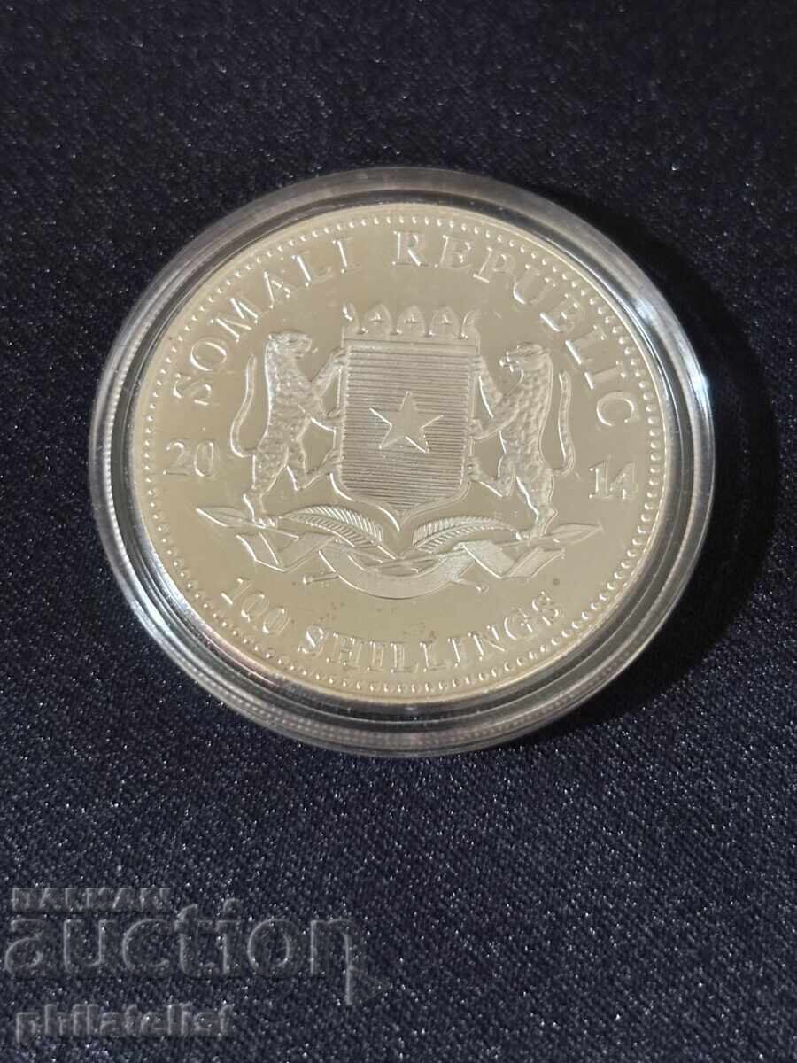 Livrarea Somalia 2014 - 100 Șilingi - Elefant 1 OZ - Monedă de argint Livrarea Somalia 2014 - 100 Șilingi - Elefant 1 OZ - Monedă de argint