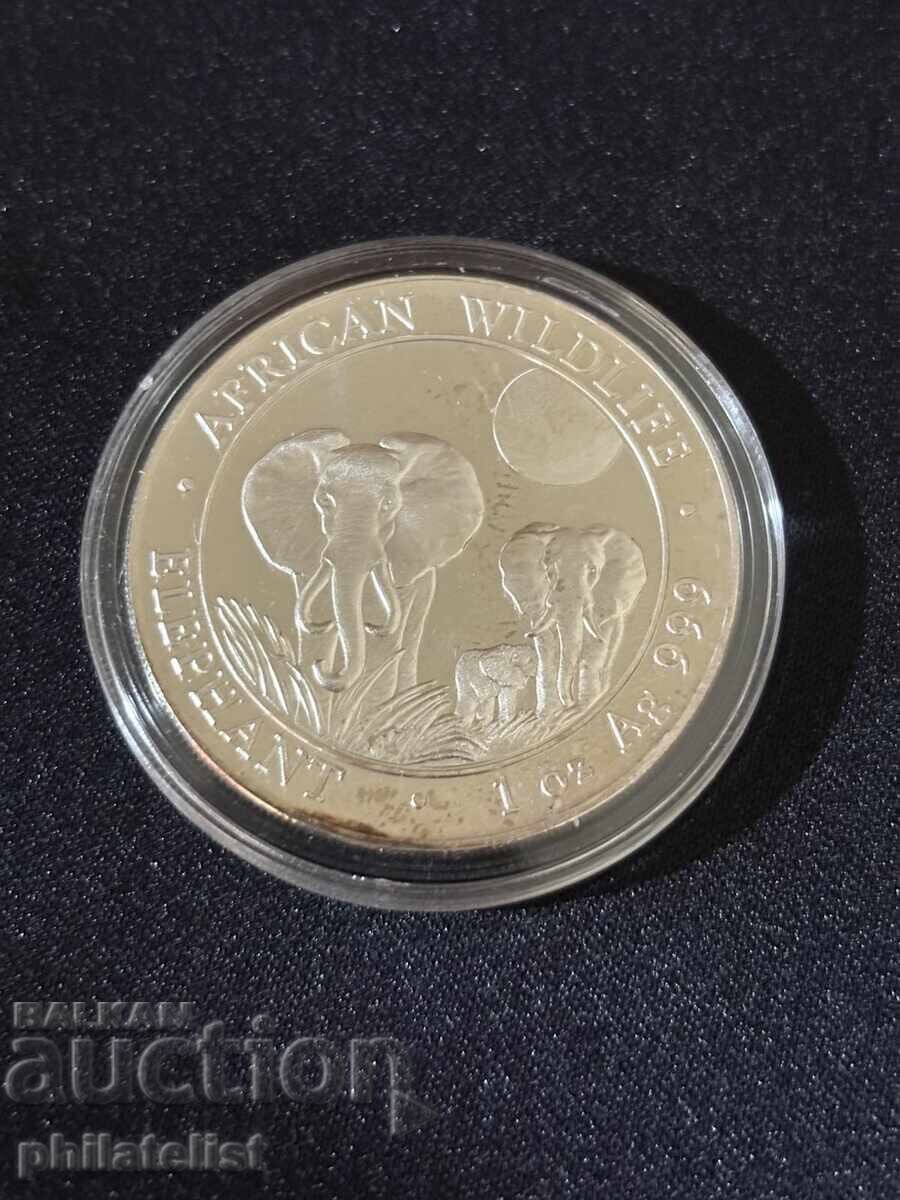 Somalia 2014 - 100 Șilingi - Elefant 1 OZ - Monedă de argint Somalia 2014 - 100 Șilingi - Elefant 1 OZ - Monedă de argint