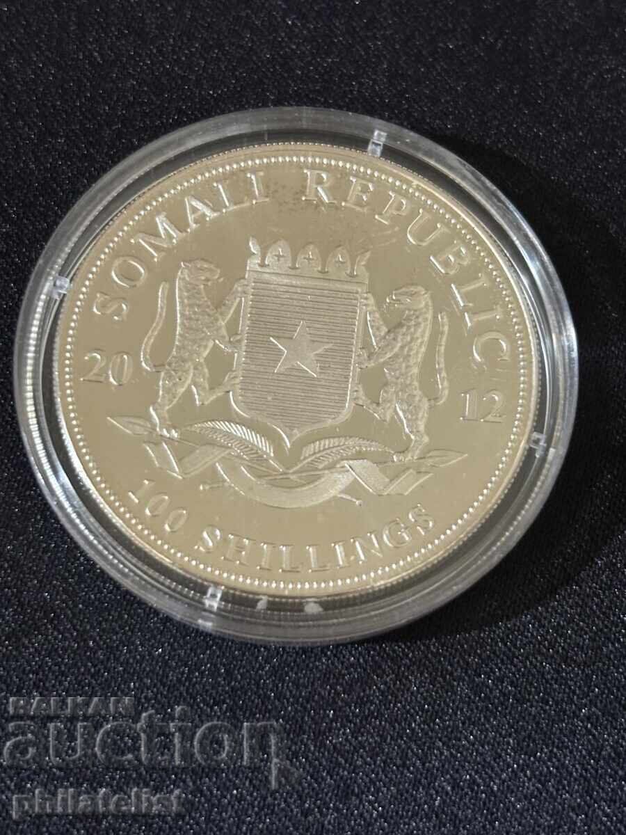 Licitație Somalia 2012 - 100 Șilingi - Elefant 1 OZ - Monedă de argint Licitație Somalia 2012 - 100 Șilingi - Elefant 1 OZ - Monedă de argint