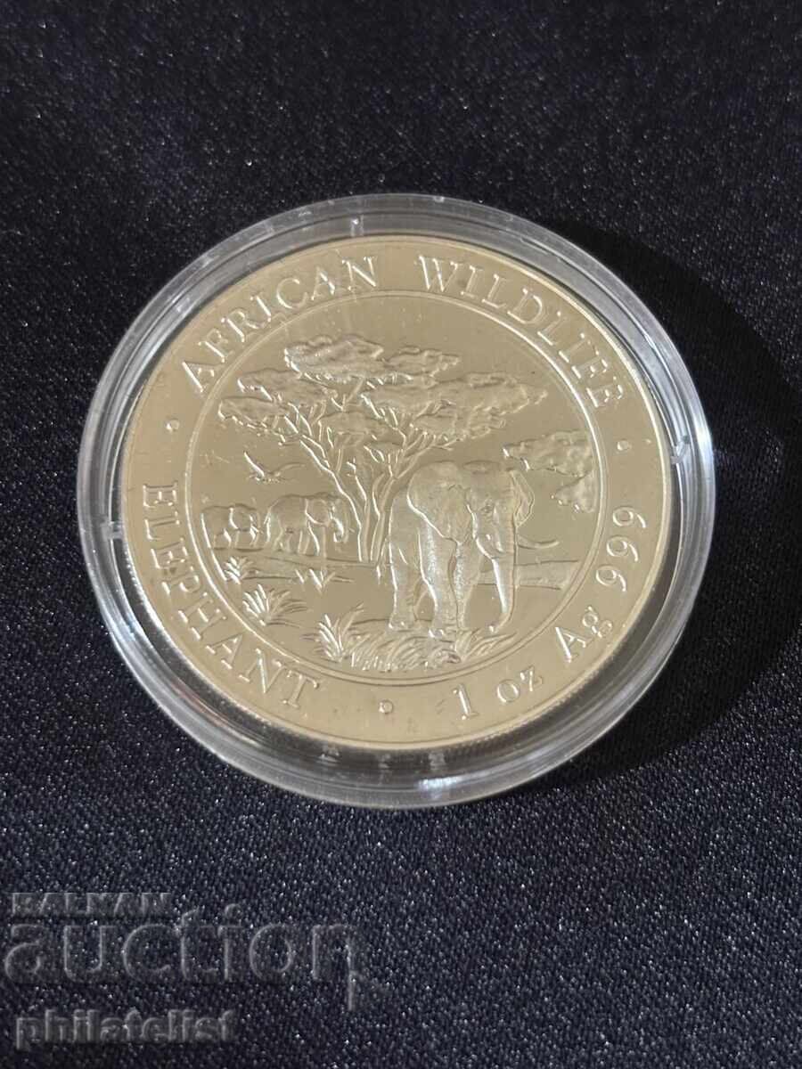 Somalia 2012 - 100 Șilingi - Elefant 1 OZ - Monedă de argint Somalia 2012 - 100 Șilingi - Elefant 1 OZ - Monedă de argint