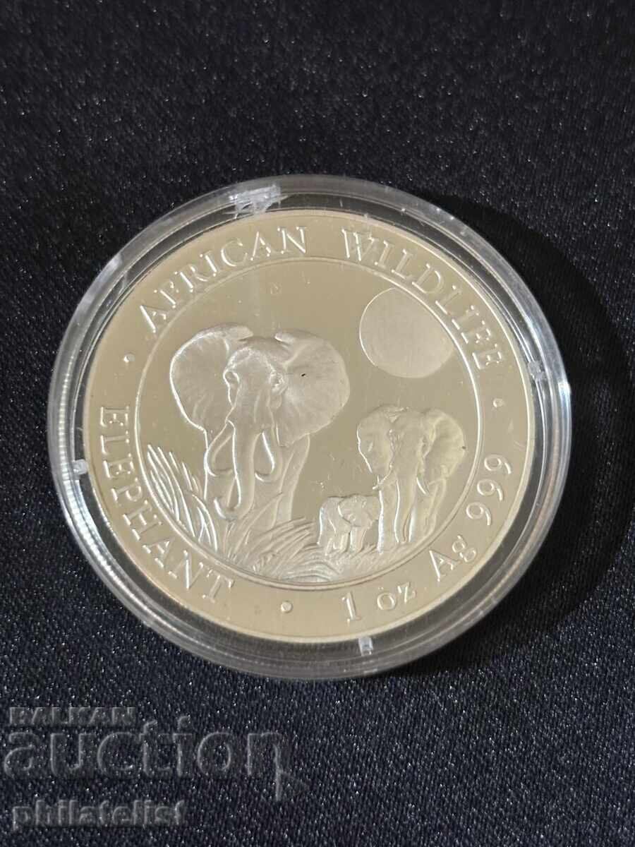 Somalia 2014 - 100 Șilingi - Elefant 1 OZ - Monedă de argint Nr. 2 cu preț € 113.00 | 221.01 BGN