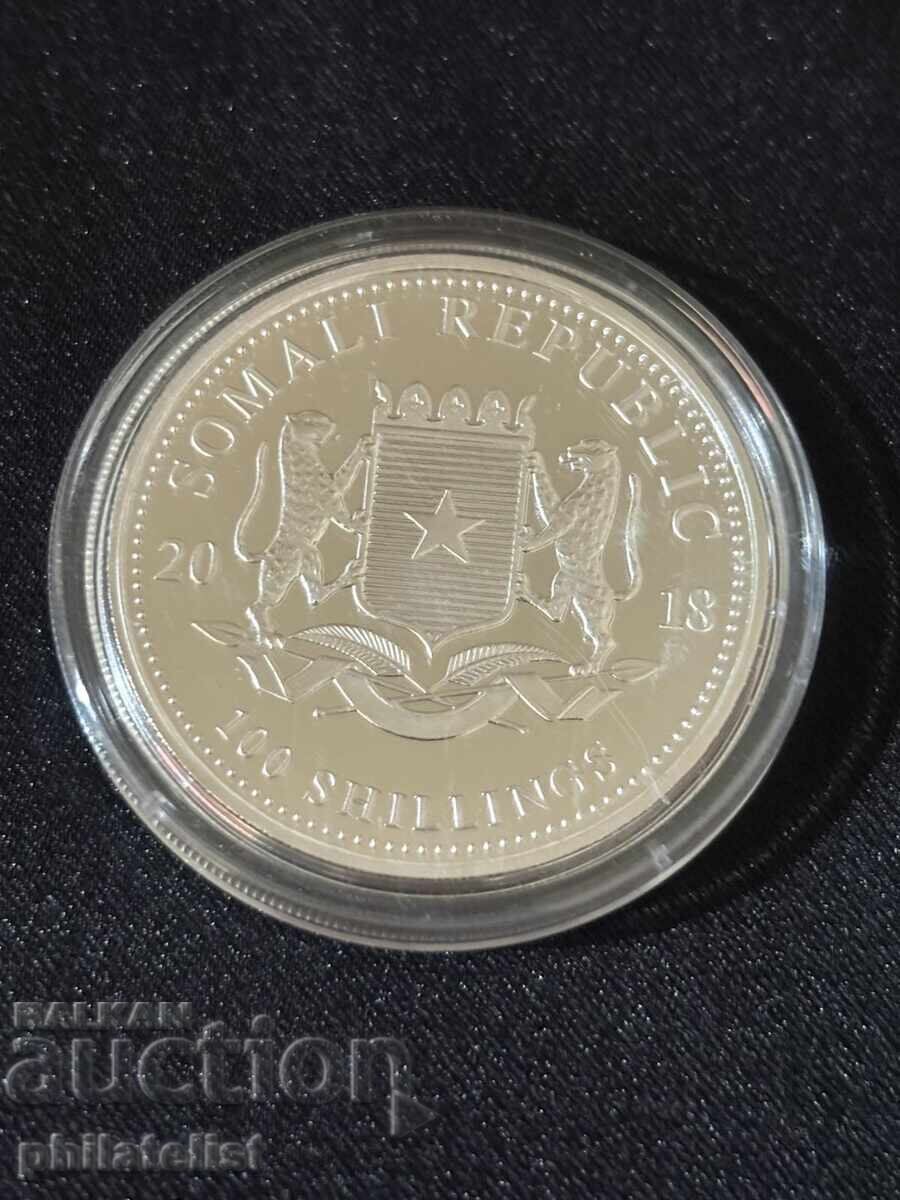 Licitație Somalia 2018 - 100 Șilingi - Elefant 1 OZ - Monedă de argint Licitație Somalia 2018 - 100 Șilingi - Elefant 1 OZ - Monedă de argint