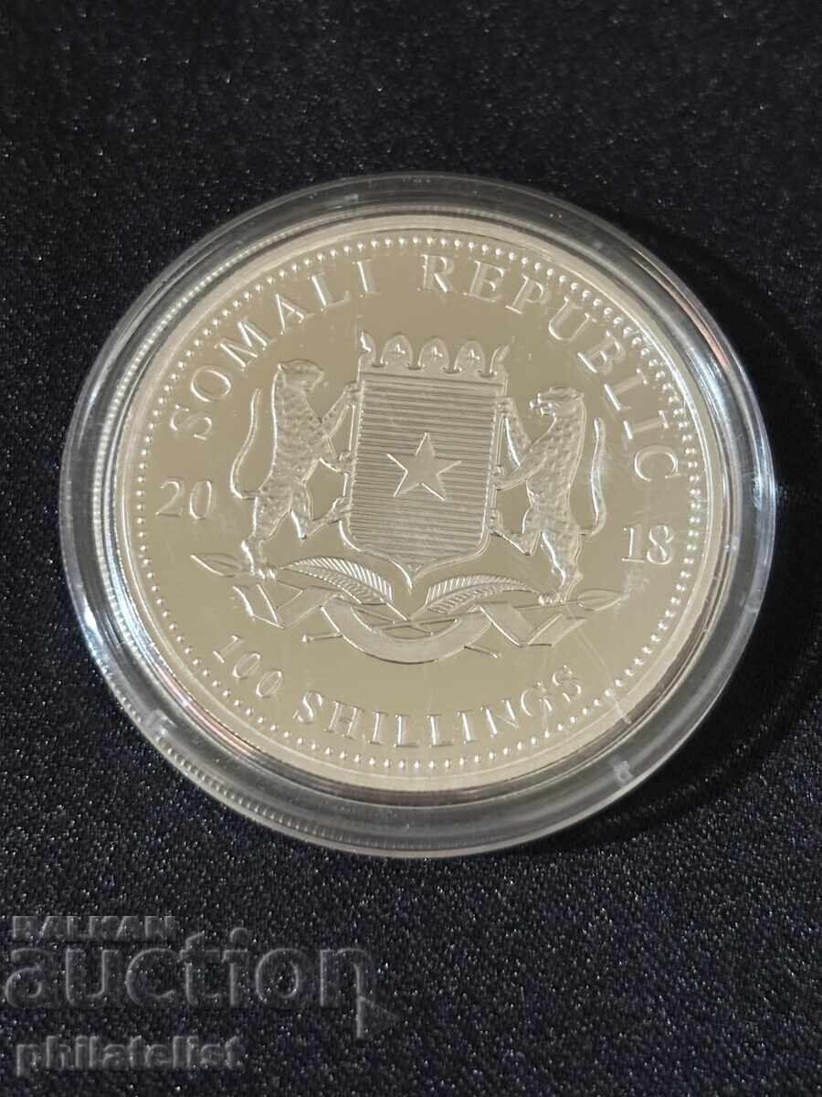 Livrarea Somalia 2018 - 100 Șilingi - Elefant 1 OZ - Monedă de argint Livrarea Somalia 2018 - 100 Șilingi - Elefant 1 OZ - Monedă de argint
