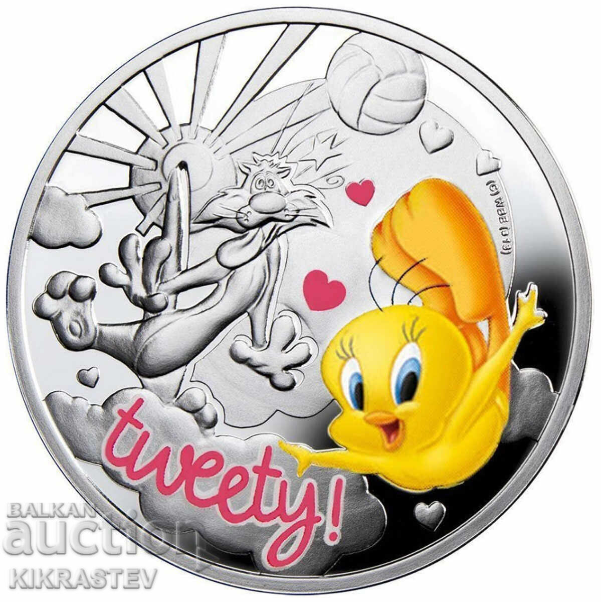 Ασημένιο νόμισμα - 1 Dollar - Ελισάβετ Β' - Tweety - ½ Oz