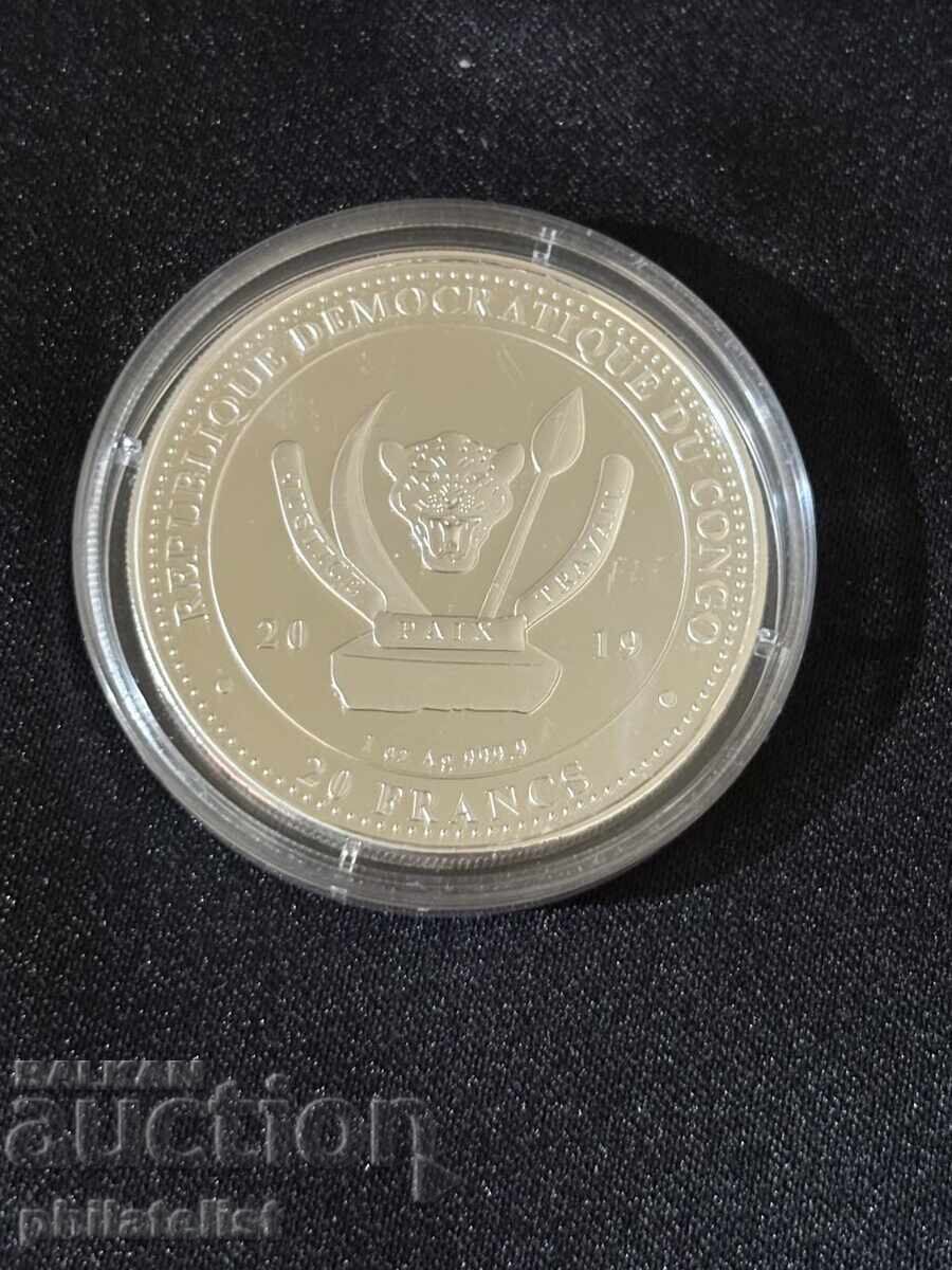 Доставка на Демократична Република Конго 2019 – 20 франка – Жираф 1 OZ
