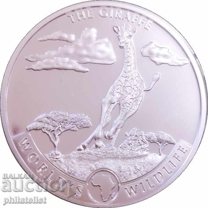 Демократична Република Конго 2019 – 20 франка – Жираф 1 OZ - 5