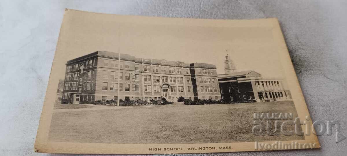 Postcard Arlington, Massachusetts High School