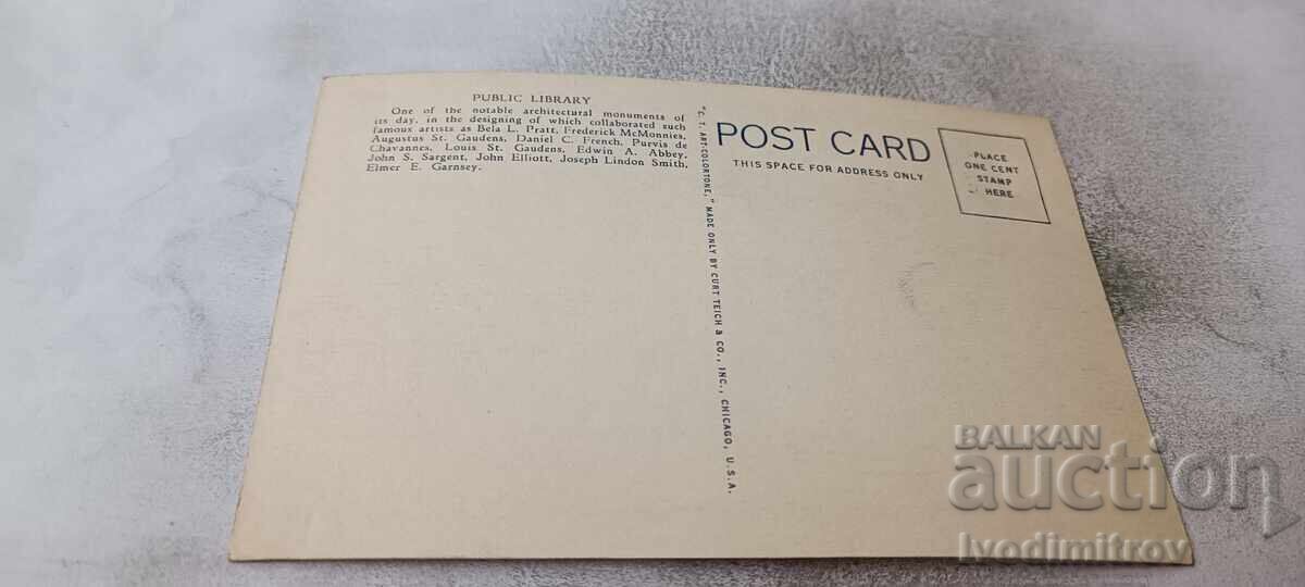 Postcard Boston, Massachusetts Public Library with price € 1.46 | 2.86 BGN