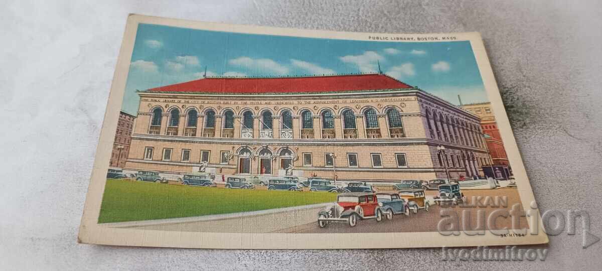 Postcard Boston, Massachusetts Public Library