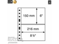 Transparent LUX A4 sheets, 2C - 216x150 mm GRANDE standard 5 pcs /c