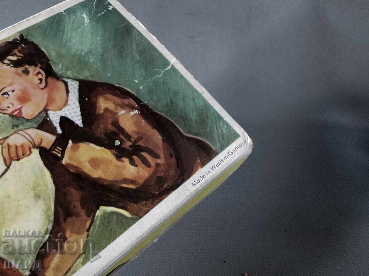 Παράδοση Παλιό γερμανικό παιχνίδι φιγούρα κλόουν τσίρκου σε ρόδα με το κουτί του Παράδοση Παλιό γερμανικό παιχνίδι φιγούρα κλόουν τσίρκου σε ρόδα με το κουτί του
