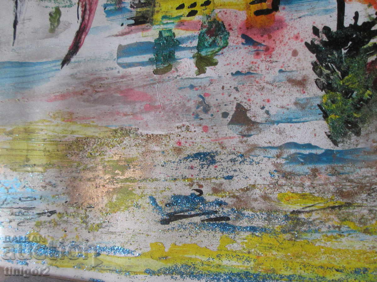Pictură - tehnică mixtă, carton, semnătură - 5
