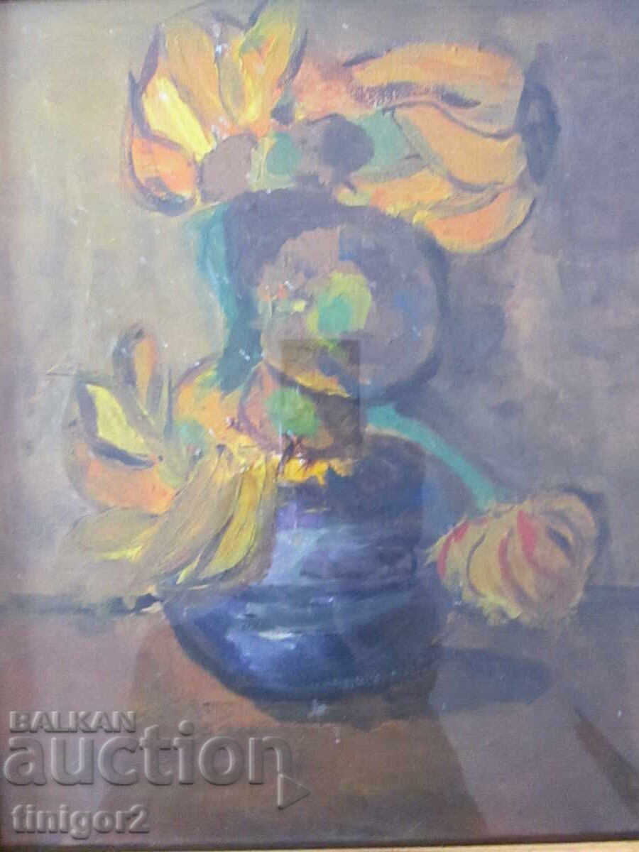 Pictură în ulei, carton, flori 34x28 cm cu preț € 35.00 | 68.45 BGN
