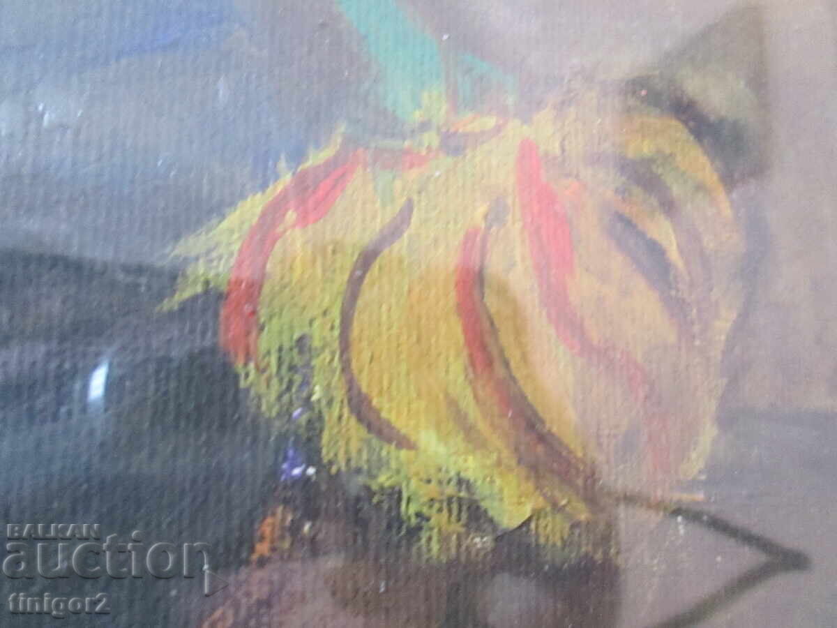 Pictură în ulei, carton, flori 34x28 cm - 5