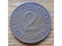 2 Pfennig 1924 g. - Germania (D) rentenpfennig