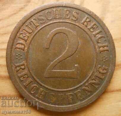 2 pfennig 1925 - Germania (A) reichspfennig