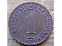 1 pfennig 1929 - Germania ( A ) reichspfennig