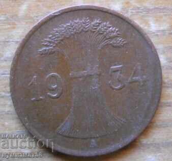 1 Pfennig 1934 - Germania (A) reichspfennig cu preț € 0.80 | 1.56 BGN