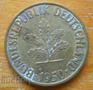 10 пфенига 1950 г. - Германия с цена € 0.80 | 1.56 лв.