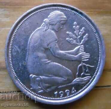 50 pfennig 1994 - Germania cu preț € 0.60 | 1.17 BGN