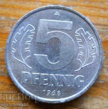 5 pfennig 1968 - ΛΔΓ