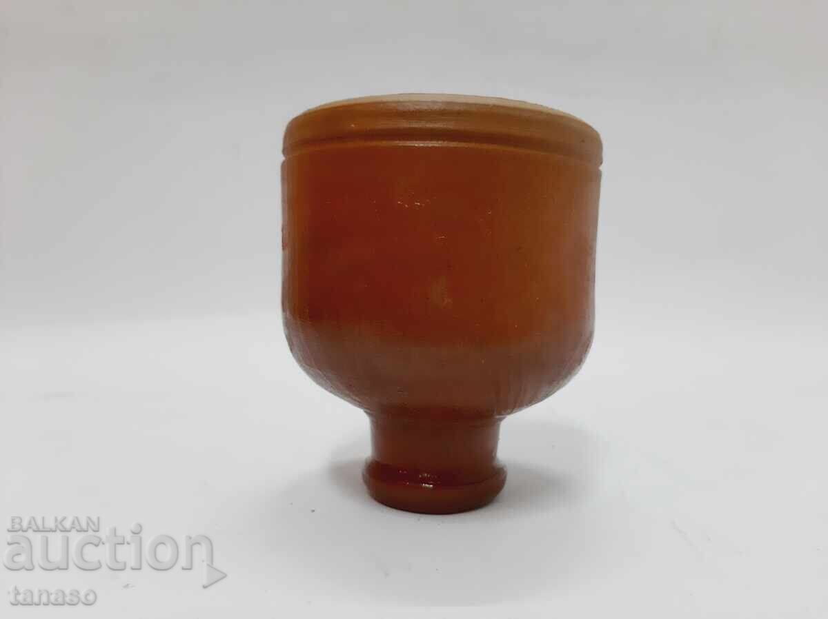 Veche sticlă de ceramică glazurată, 10 cm, ca nouă - 6