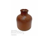Veche sticlă de ceramică glazurată, 10 cm, ca nouă