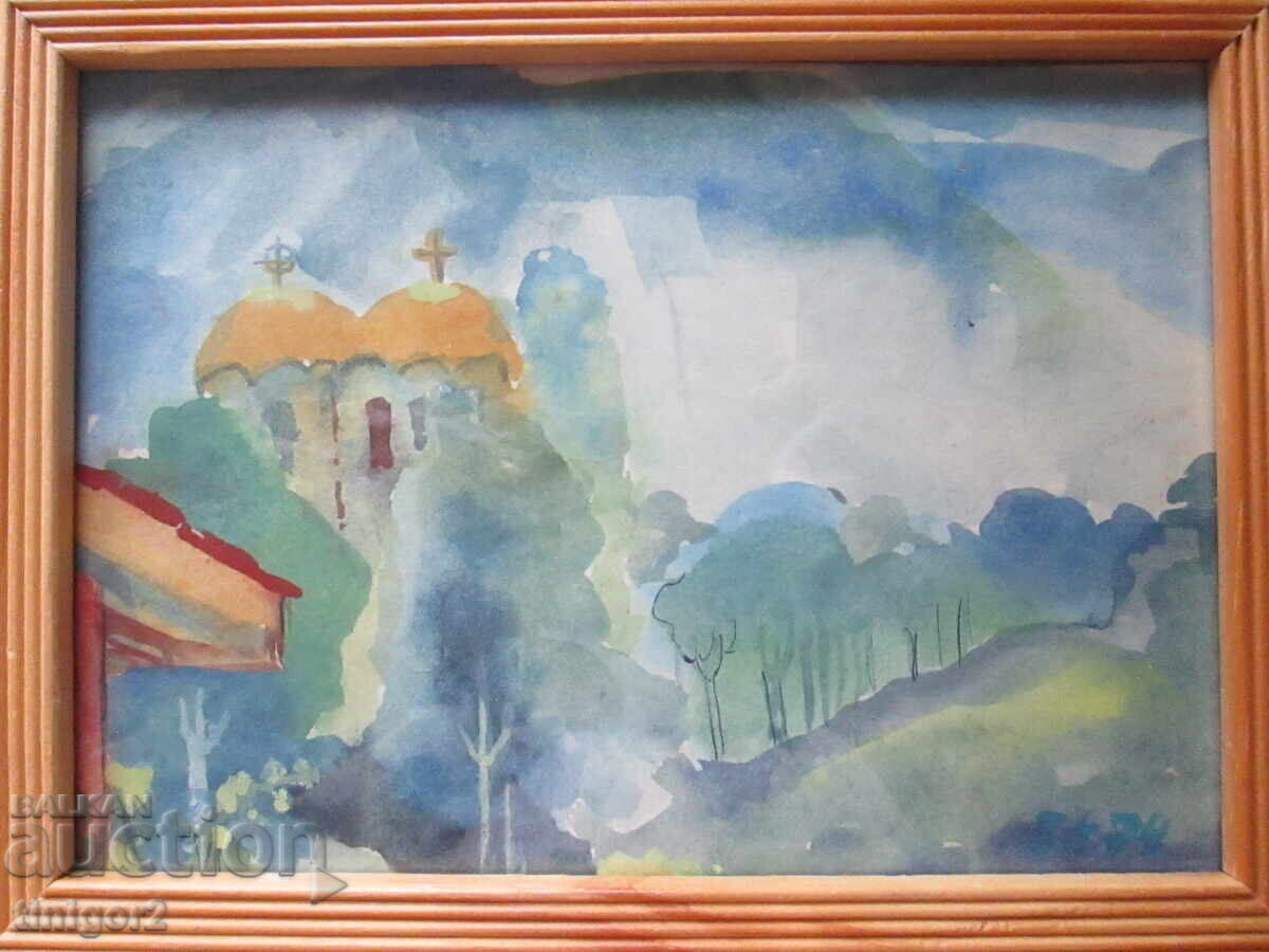 Watercolor painting, N. Dryankov, signed, 23x18cm with price € 39.00 | 76.28 BGN