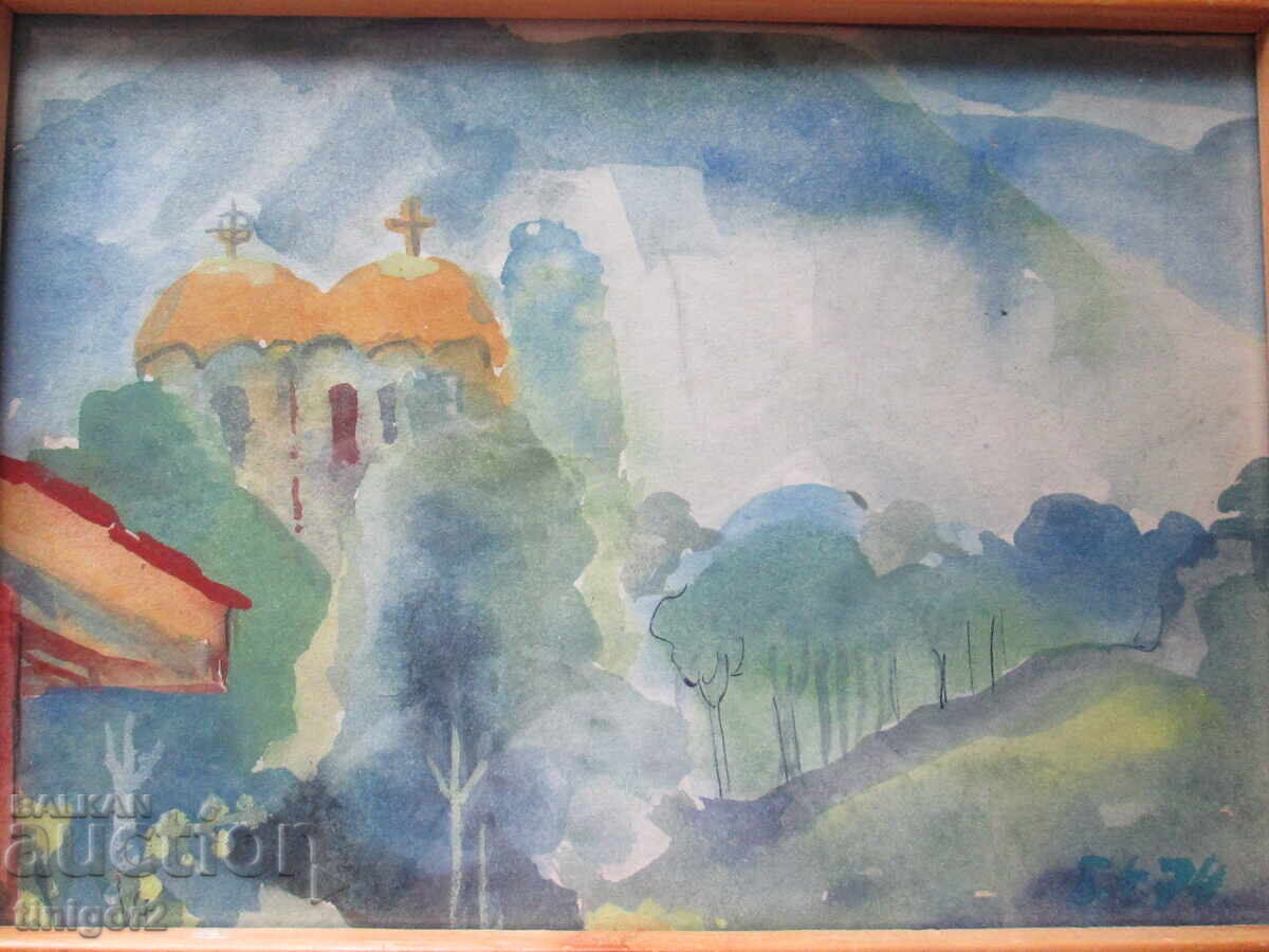 Delivery of Watercolor painting, N. Dryankov, signed, 23x18cm