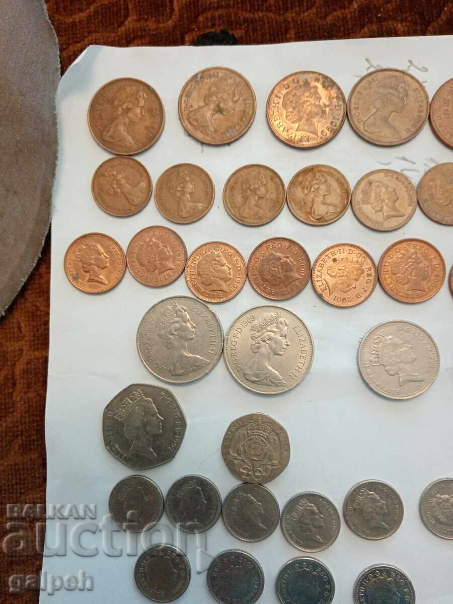 МОНЕТИ АНГЛИЯ - 40 бр. - 3.3 Евро. с цена € 3.30 | 6.45 лв.