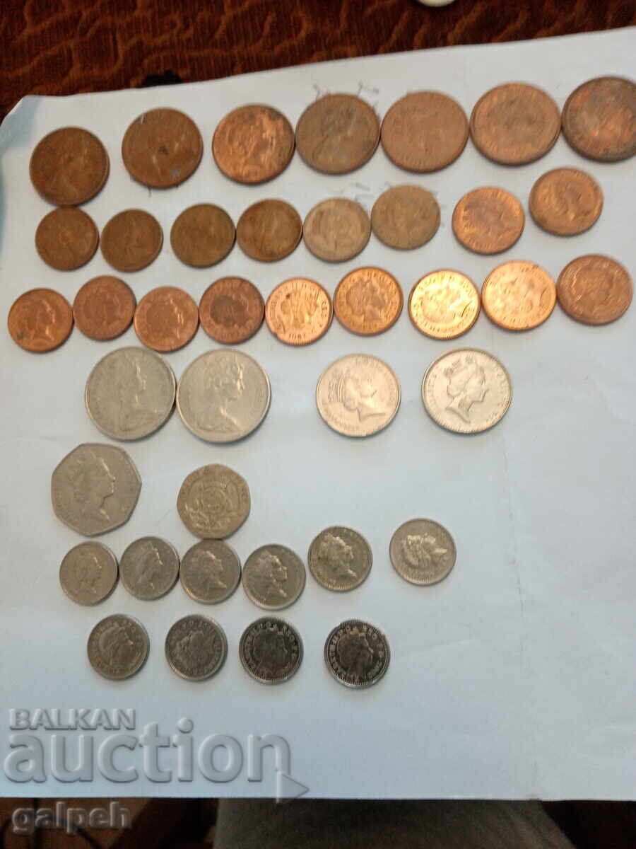 МОНЕТИ АНГЛИЯ - 40 бр. - 3.3 Евро.
