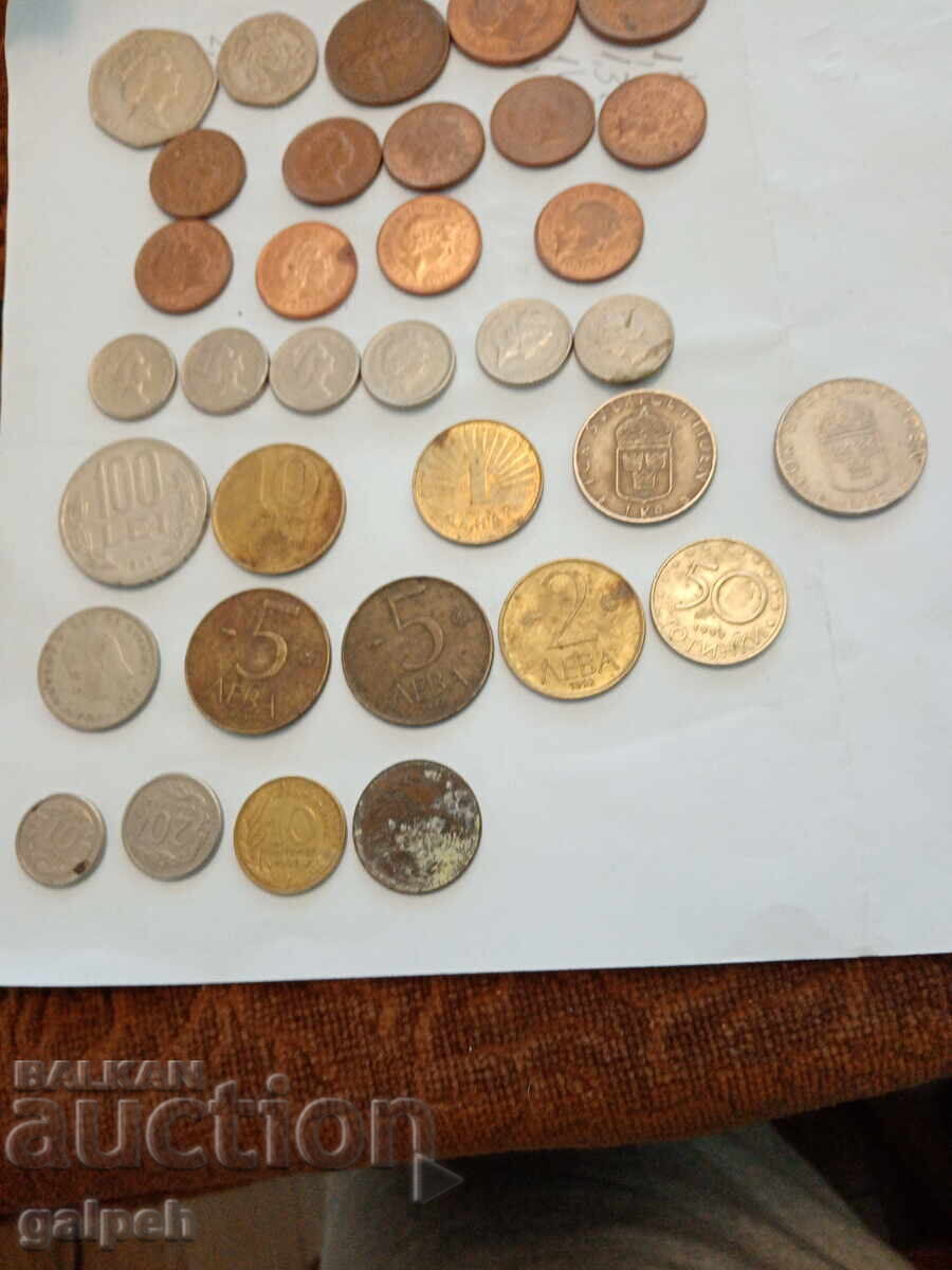 Licitație MONEDE ANGLIA și altele - 34 buc. - 2,8 Euro