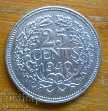 25 цента 1940 г - Холандия (сребро) 25 цента 1940 г - Холандия (сребро)