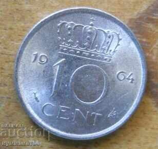 10 cenți 1964 - Țările de Jos