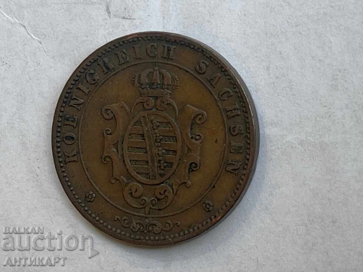Германия монета  5 pfenninge 1864 Саксония с цена € 9.00 | 17.60 лв.