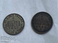 Germania 2 monede silber groschen 1863 și 1869