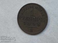 Germany coin 1 pfennig 1868