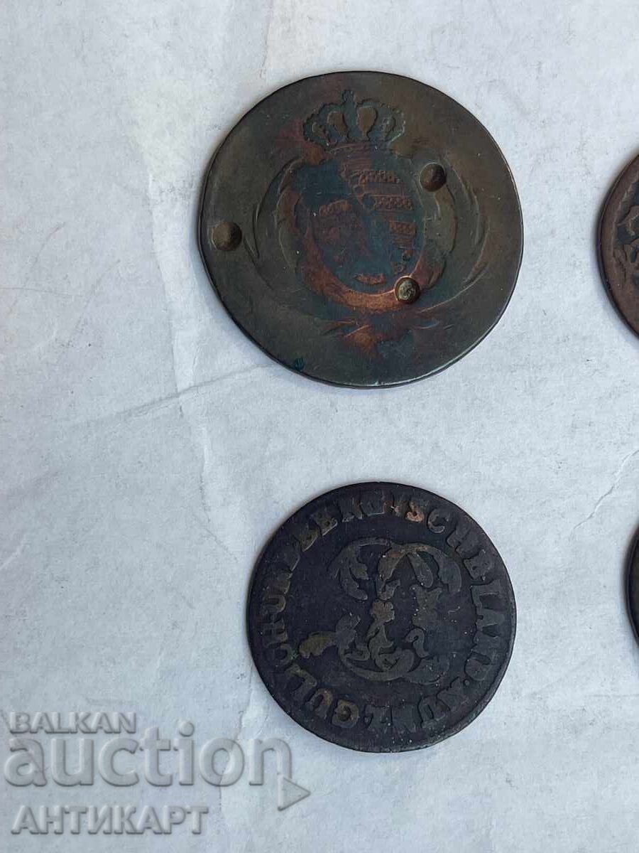 Germania 4 bucăți monede vechi heller stuber pfennige până în 1809 - 5