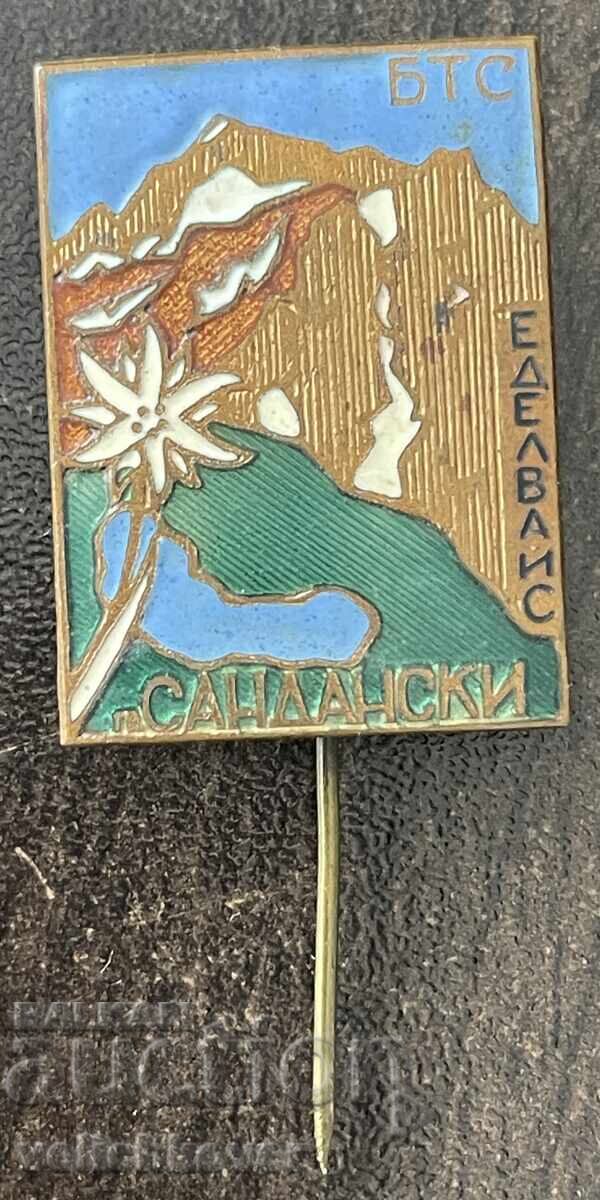 43788 Bŭlgariya turisticheska znachka BT·S Edelvaĭs Sandanski emaĭl