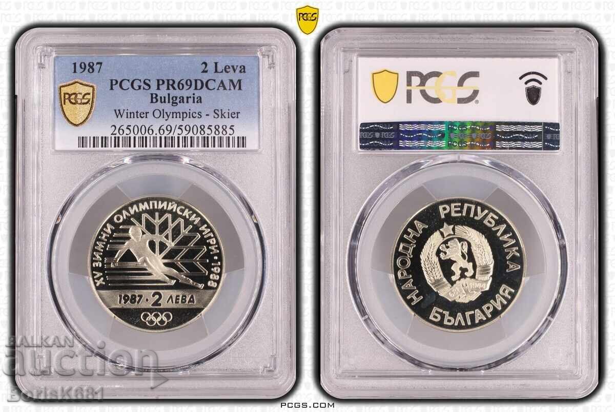 2 leva 1987 WOG CALGARY PR69DCAM