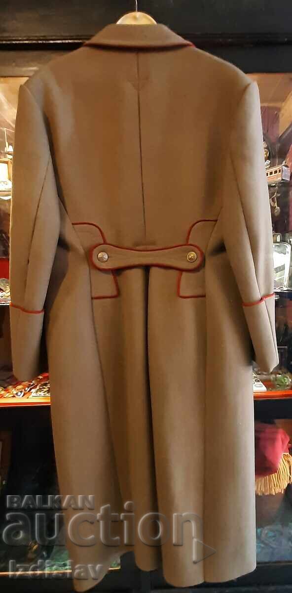 Socialist-era officer's greatcoat and signal corps peaked cap - 7